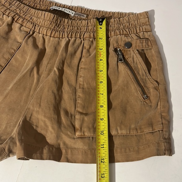 Alice + Olivia Camel Cargo Shorts sz XL linen blend summer casual tan brown - Picture 4 of 6